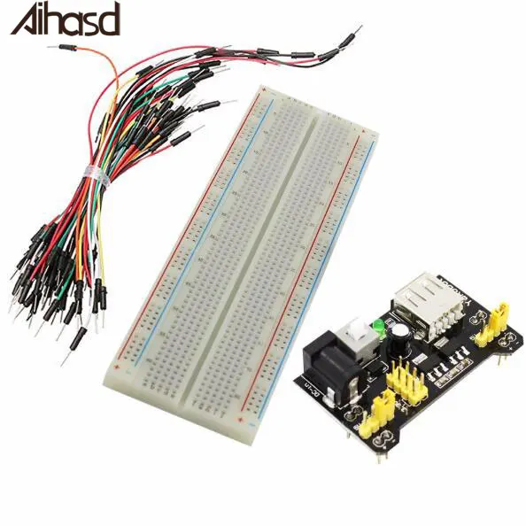 Макетная плата модуль питания 3 В/5 В MB102 + макетная хлебная для Arduino Макет 830 точек 65