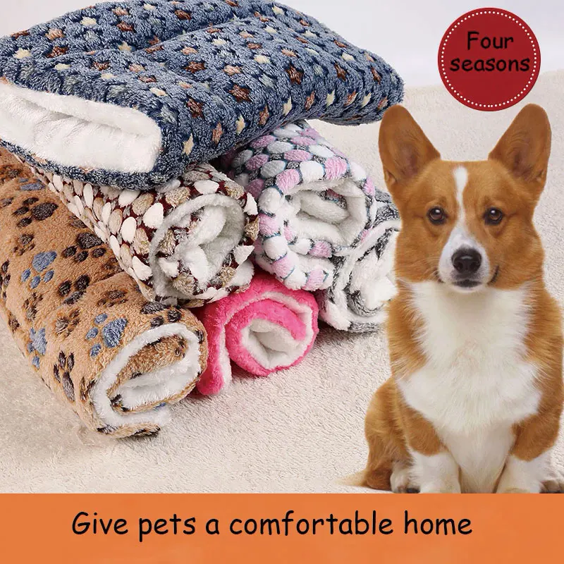 Baitewei Soft Fleece Dog Mat Thick Pet Blanket Warm Sleeping Beds For