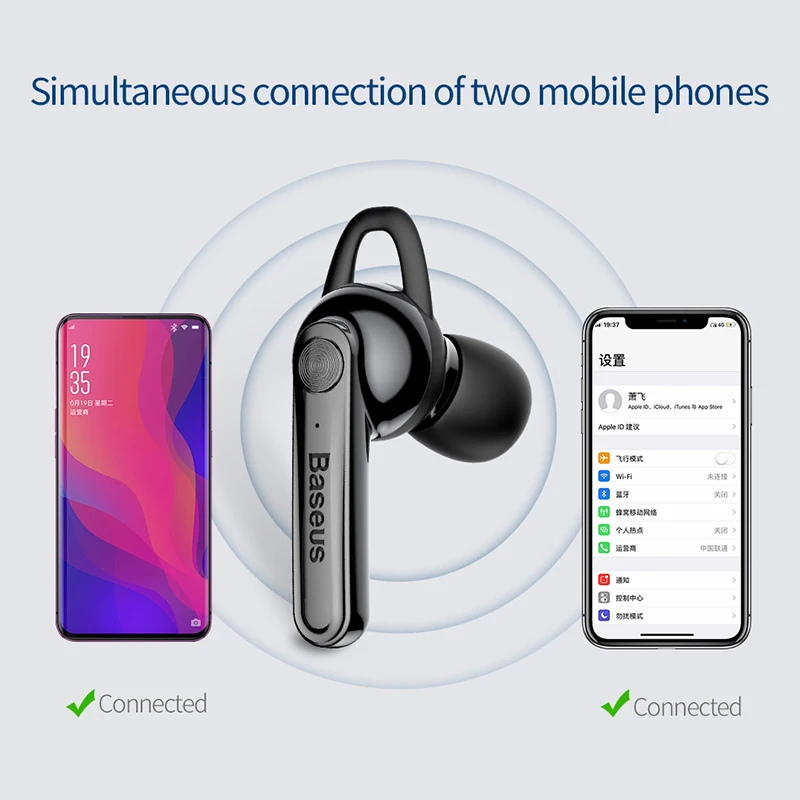 Baseus Магнитная Зарядка Bluetooth наушники один бизнес говорящие Bluetooth наушники для телефона в автомобиле с бесплатной зарядной базой