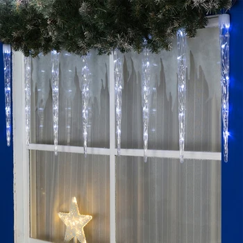 

Garland "Thread" 2.8 m with attachments "Icicles corrugated 45 cm", IP20, transparent thread, 64 LED, white glow, 8 modes, 220 V