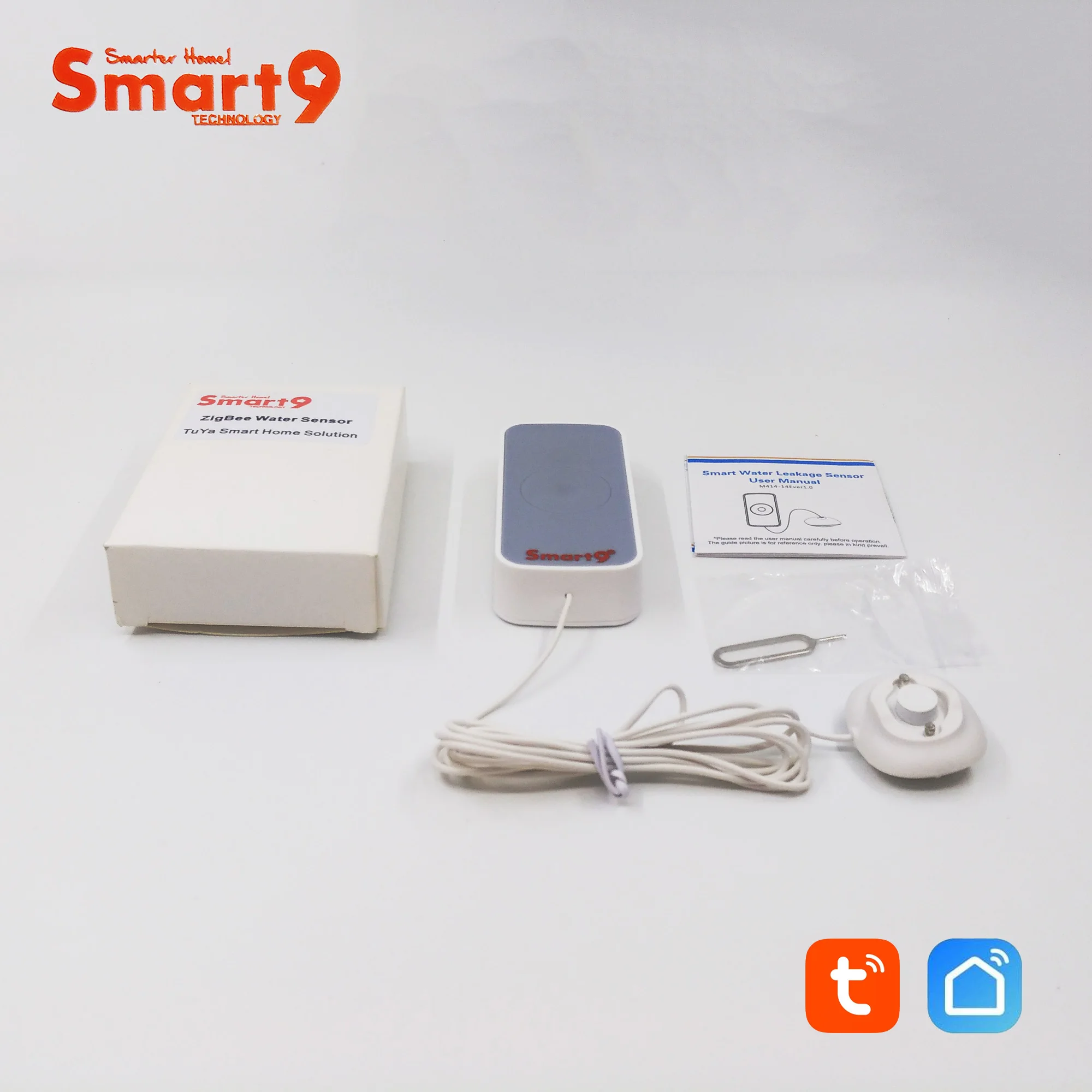 Smart9 ZigBee Детектор утечки воды работает с TuYa ZigBee концентратор, Датчик потока с питанием от батареи сигнализации для Smart Life App