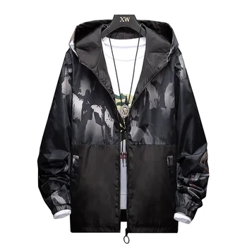 

Plus size 6XL 7XL Men's prin Casual Patchwork Jacket Men Hip Hop Spring Autumn Male Windbreaker Hooded Coat Bomber Jacket Men