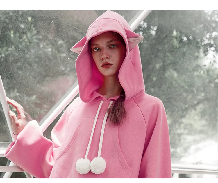 PUNK RAVE Women Gothic Lazy Wind Loose Hoodie Plus Velvet Autumn New Dark Turtleneck Lantern Sleeve Short Jacket