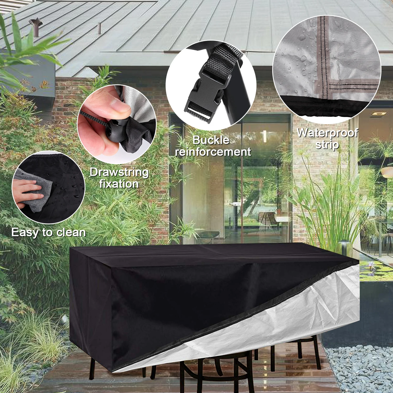 Садовый ротанговый угловой Чехол для мебели, открытый водонепроницаемый защитный диван, набор чехлов для дивана, защитная мебель для сада