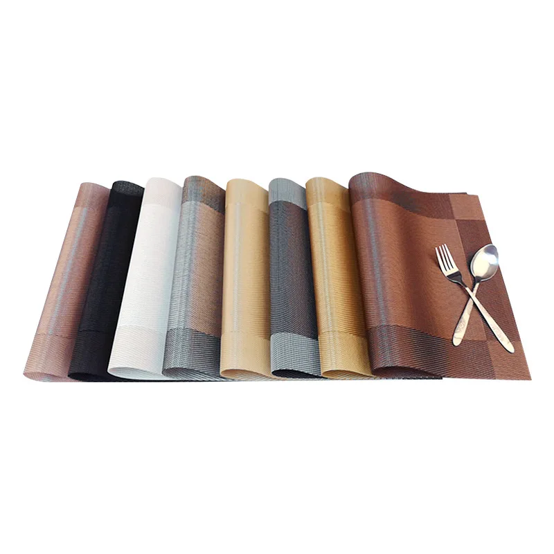

PVC Dining Table Mat Bowl Pad Coasters Knife Fork Placemat Western Restaurant Home Kitchen Table Decoration