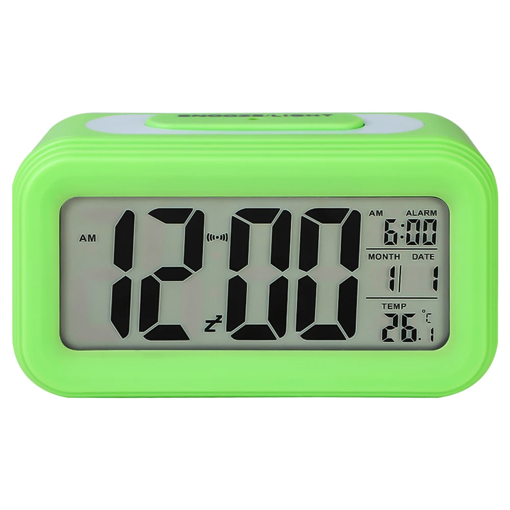 green 13.6x4.6x7.5cm 1 шт. дисплей Будильник цифровой термометр календарь дисплей Дата Настольные часы путешествия Ectronic мини-часы - Цвет: green 13.6x4.6x7.5cm