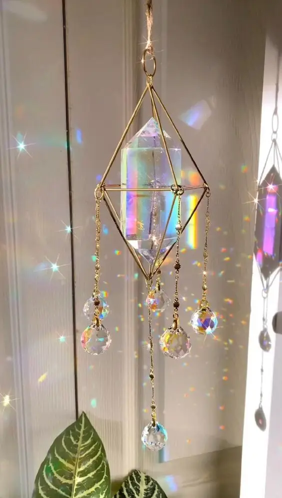 Large Crystal Suncatcher For Window aura Crystal Rainbow Catcher