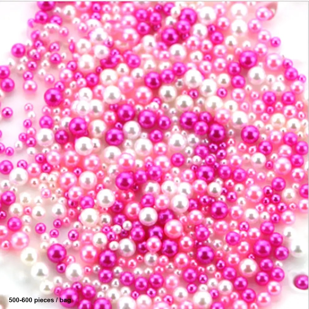 Дети DIY искусственный жемчуг из смолы частицы аксессуары слайм шары маленькие крошечные Штурмовое снаряжение для Floam наполнитель для девочек игрушка подарок - Цвет: rose 7