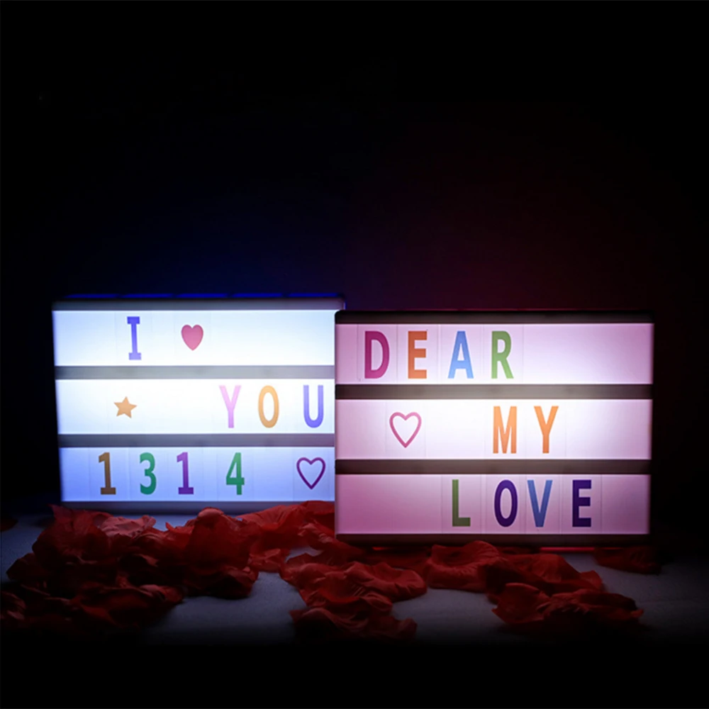 best night light LED Combination Light Box Night Table Desk Lamp A4  A5 A6 DC 5V DIY Letters Symbol Cards Decor USB/Battery Powered Message Board holiday nights of lights