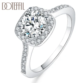 

DOTEFFIL 925 Sterling Silver AAA Zircon Gold/Rose Gold 6#/7#/8#/9 Ring For Women Fashion Wedding Party Charm Jewelry