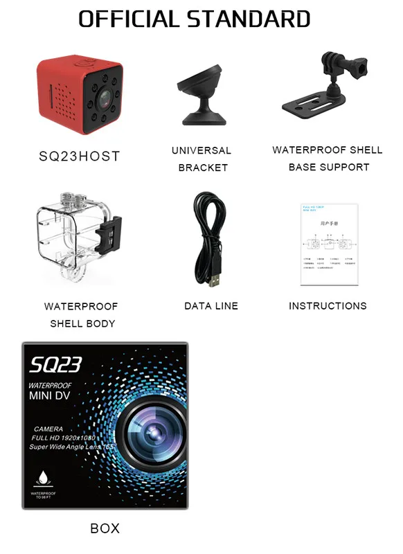 SQ23 Red YES WIFI Мини видеокамера wifi HD 1080P сенсор Nachtsicht микро видеокамера движения DVR SQ11 SQ12 SQ13 SQ23 Dv видео Kleine Kamera Cam - Цвет: SQ23 Red YES WIFI