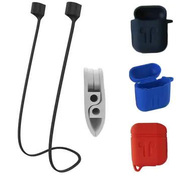 

Solid Color Silicone Anti-lost Ear Buds Cable Charge Box Cover Case for Airpods