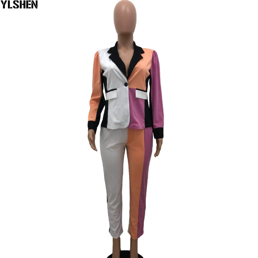 African Women Sets Print Long Sleeve Blazer Jacket Pants Suits Office Lady Elegant 2 Piece Set Business Outfits Africa Clothing 34