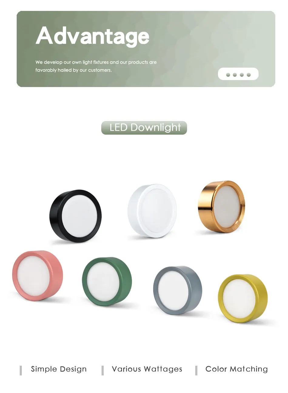 LED Downlight Surface Mount Ultra Thin Indoor Lighting Fixture 3W 9W 12W 15W Living Room Bedroom Kitchen Lamp AC 220V Spot Light