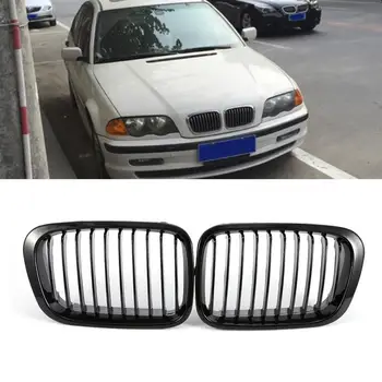 

For BMW E46 318I 320I 325I 330I 1998-2001 Front Air Intake Grill Bumper Kidney Grilles Car Grille Kidney Gloss Black Car Parts