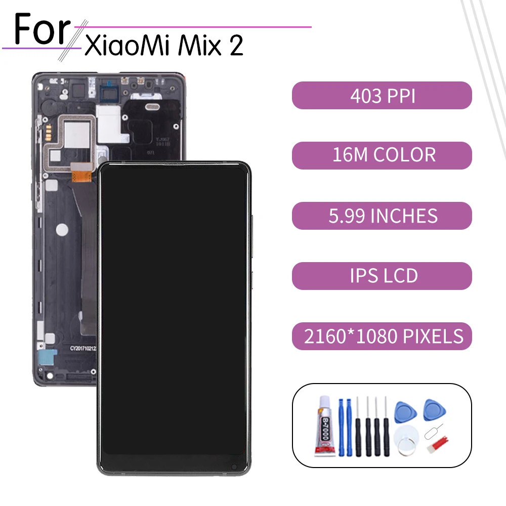 Оригинальный сенсорный ЖК экран 5 99 дюйма для Xiaomi Mi Mix2 дигитайзер в сборе дисплей