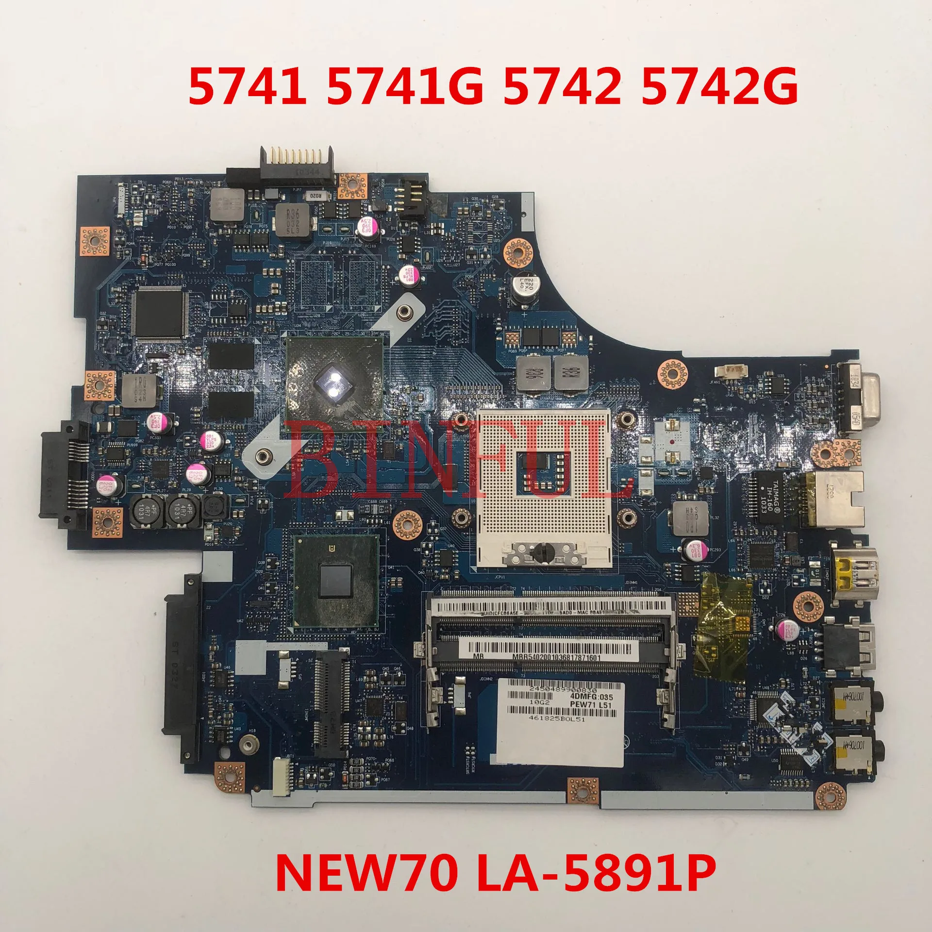 Материнская плата для ноутбуков Acer aspire 5741 5741G 5742 5742G HM55 HD5470 512 М DDR3 100% тестирование