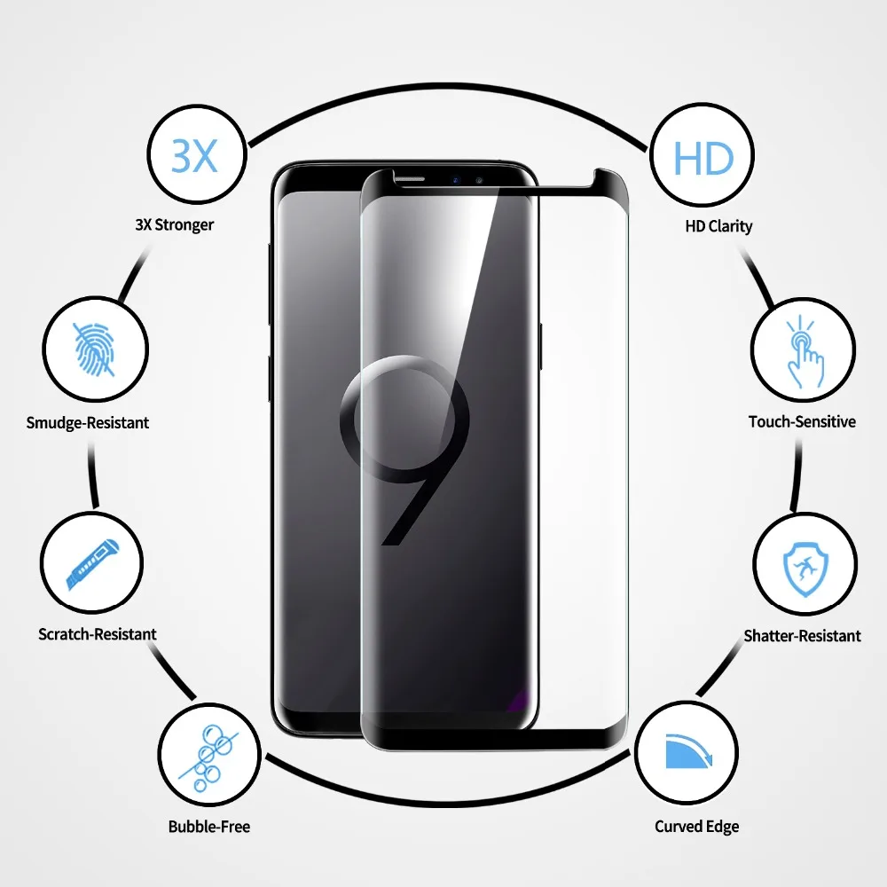 ESR закаленное стекло для samsung Galaxy S9 защитная пленка 3X более прочная 9H 3D изогнутая Защитная пленка для samsung S9 Plus