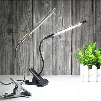 

USB LED Clip-on Light Reading Studying Stepless Adjustable Brightness Bedroom Desk Clamp Lamp,Black