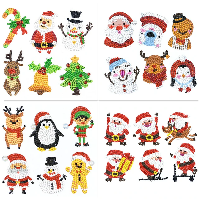 3Pc DIY Diamant Malerei Papier Karte Sterne Hängen Cartoon Ornamente  Weihnachten Baum Hause Dekoration Kunst Geschenk