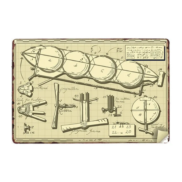 Самолет Blueprint контур ретро металлические знаки американский самолет винтажная табличка искусство стены жестяные картины Pub Club Bar Декор дома магазина - Цвет: 22