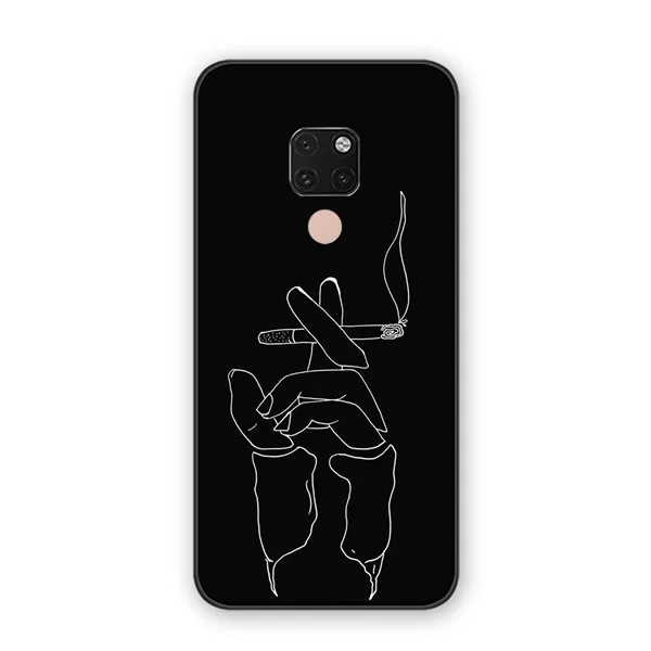 Чехлы для телефонов Line art Lovers Kiss Heart для huawei MATE 10 20 30 Lite huawei P30 P20 Pro P9 P10 Plus, задняя крышка Fundas - Цвет: 1