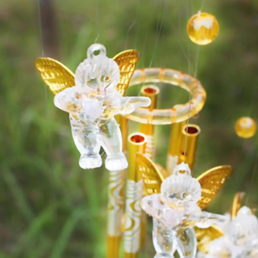 Love Angel Cupid Wind Chime Tube Hanging Ornament House Decoration Metal Pipe Wind Chime Clear Sound Wind Chimes Bells Tubes 4