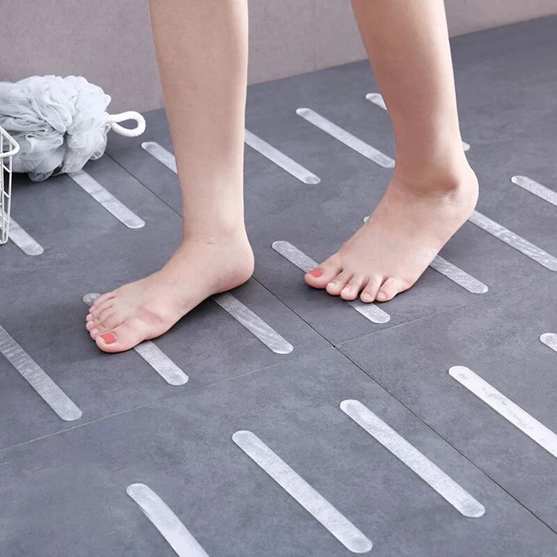 5 Pcs /Bag 2*20cm  Transparent Waterproof Stickers Bathroom Accessories Stair Steps Bathroom Bathtub Non-Slip Stickers Tape