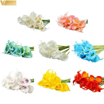 

10Pcs Calla Lily Flowers PE FoamBouquet Artificial Flowers for Wedding Decoration Valentine's Day Present High Quality NEW