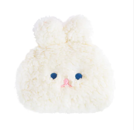 Bentoy Milkjoy Berber флисовый плюшевый Кошелек для монет сумка для денег с кроликом милый мягкий кошелек для девочек Футляр для карт косметический держатель женская сумка для макияжа - Цвет: Бежевый