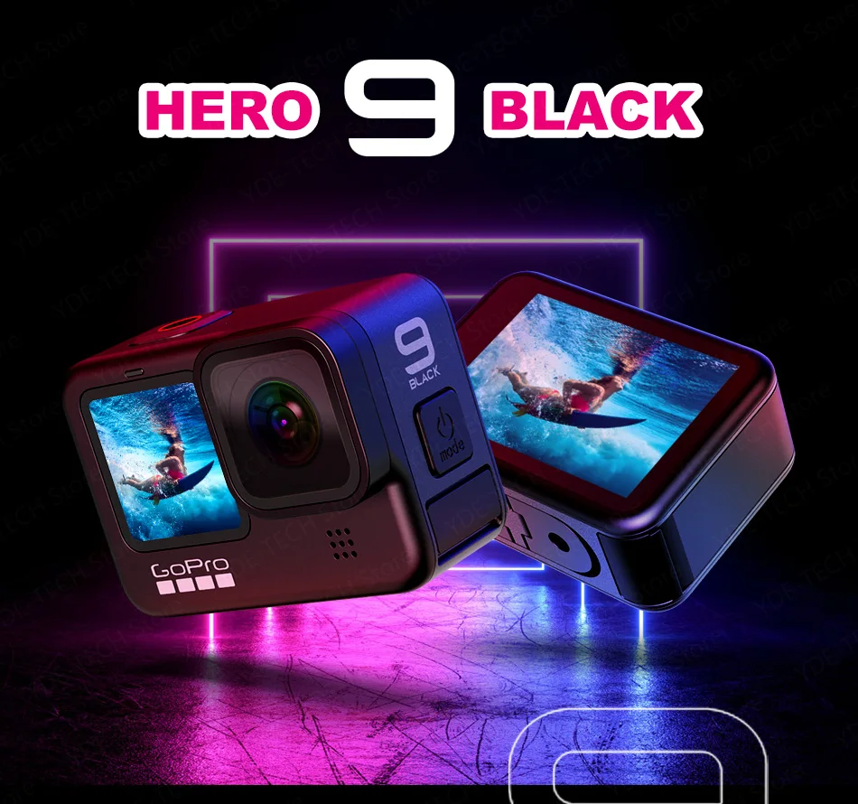 GoPro HERO 9 Black Underwater Action Camera 5K Color Front Screen Waterproof Sport Cameras 20MP Photos Live Streaming Go Pro 9
