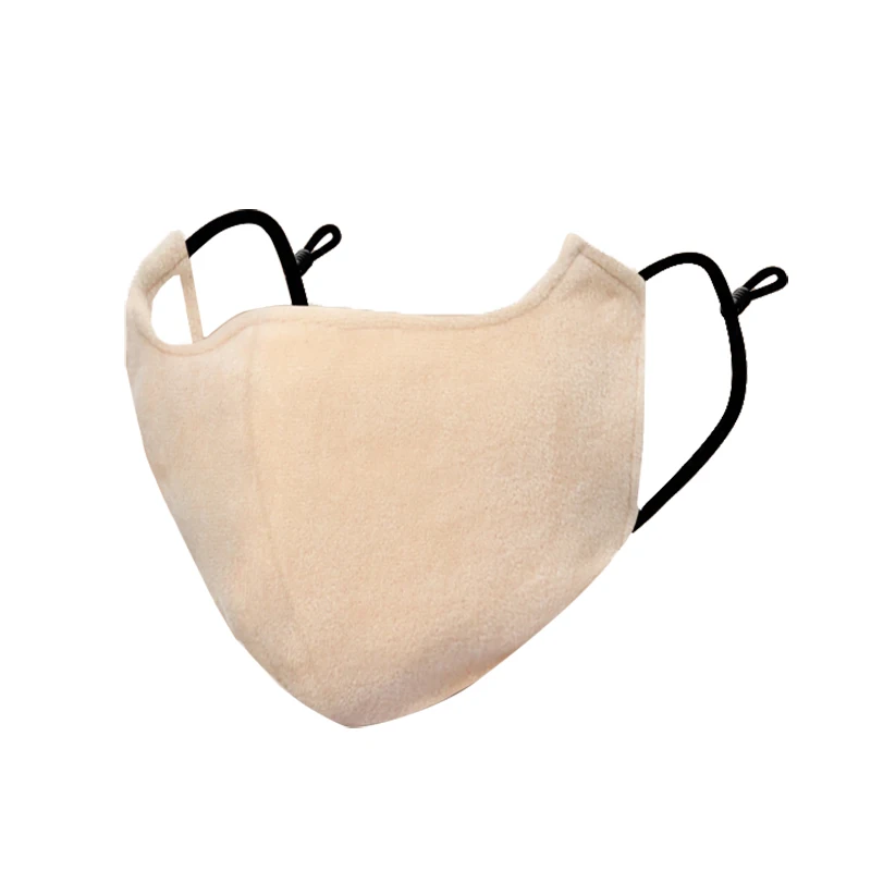 Beige 3D зимняя теплая унисекс дышащая маска для рта для езды на открытом воздухе хлопковые бархатные маски для лица для мужчин и женщин ветрозащитная Пылезащитная маска для рта - Цвет: Beige
