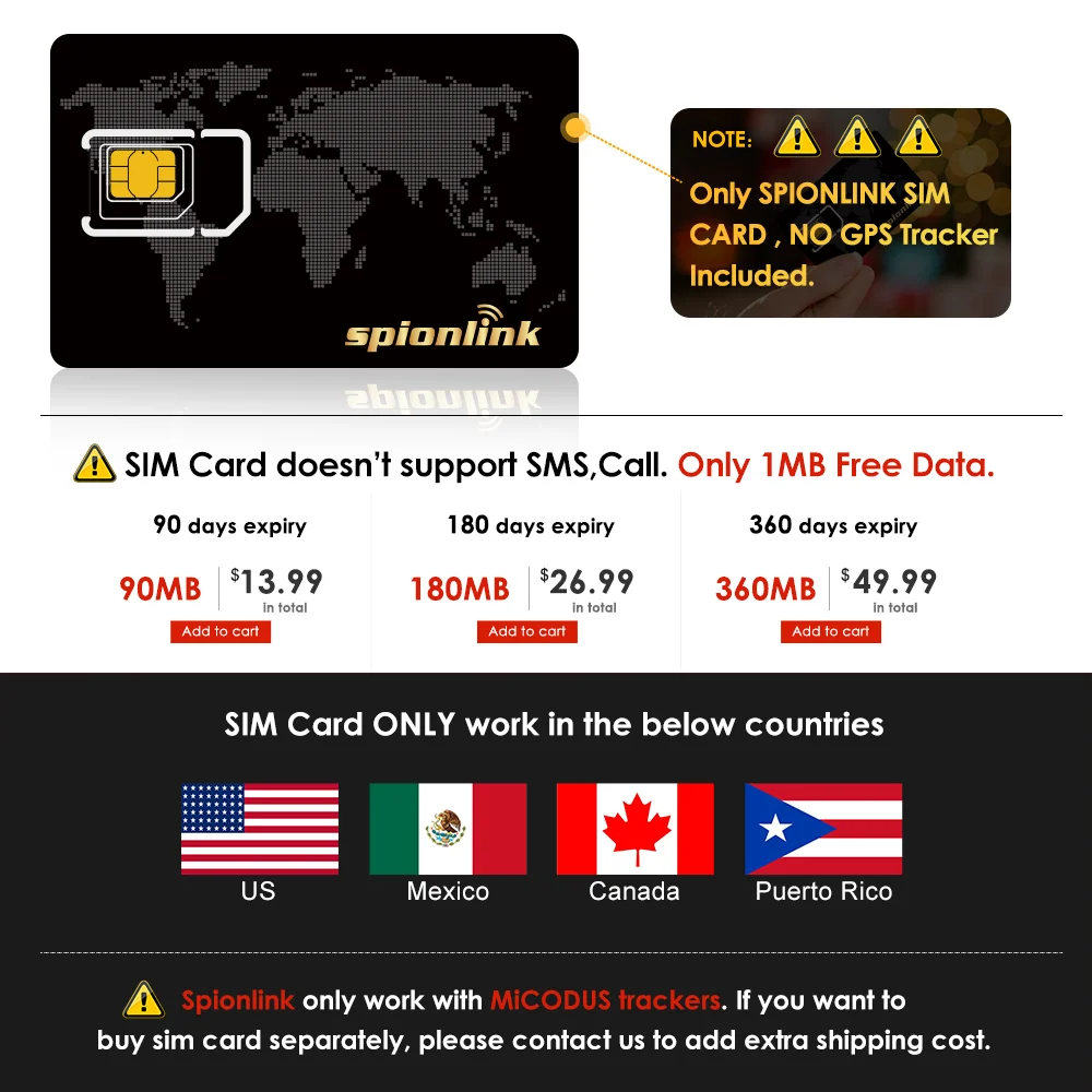 kompromis opbevaring sæt ind Only A Spionlink Sim Card For All Gps Trackers Of Our Micodus Like  Mv710/mv720/mv730/mv740/mv33/ml500/mv790/mv55g Except Ml935 - Gps Trackers  - AliExpress