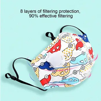 

Children Anti Haze Cartoon Print Cotton Mouth Mask with Filter Air Breather
