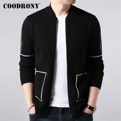 COODRONY/Брендовое пальто-свитер для мужчин; сезон осень-зима; толстый теплый шерстяной кардиган для мужчин; уличная мода; полосатые пальто на