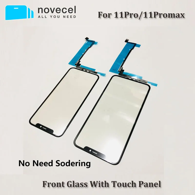 

Novecel Touch Screen Glass Digitizer Panel Sensor with Extend Touch Flex Cable No Need Soldering for iPhone11Pro Max Replacement