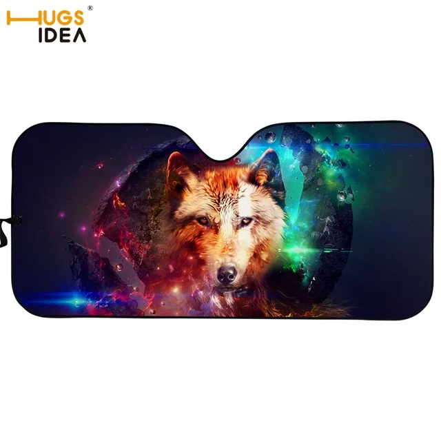 3D Wild Wolf печать автомобиля солнцезащитный козырек внедорожник лобовое стекло тепло/УФ-блокиратор автомобильный солнцезащитный козырек Galaxy Dog Keep Truck Cool - Цвет: P849HC
