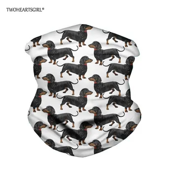 

Twoheartsgirl Lovely Dachshund Print Unisex Cycling Headwear Outdoor Face Protection Tube Bandanas Scarves Hiking Face Covers