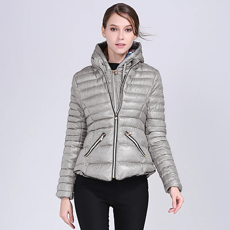 Grey Парка женская COUTUDI новая зимняя куртка женские пальто с капюшоном Стильная верхняя одежда на молнии плюс Размер стеганые куртки с хлопковой подкладкой - Цвет: Grey