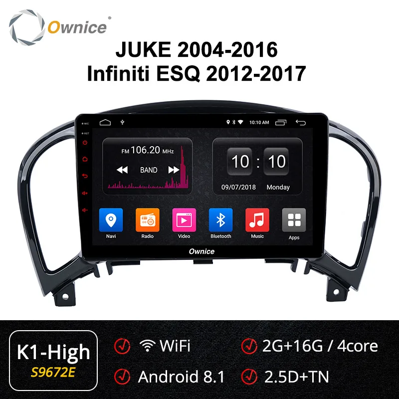 S9672 K1-High Ownice Android 9,0 360 Panorama автомобильный dvd-плеер gps k3 k5 k6 для NISSAN JUKE 2004- автомобильный радиоприемник с навигацией gps 4G LTE SPDIF - Цвет: S9672 K1-High