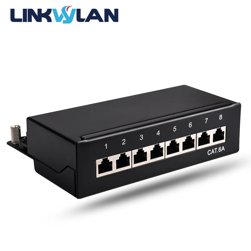 Мини Настольная CAT6A Cat6 8 12 портовая патч панель полностью экранированная для