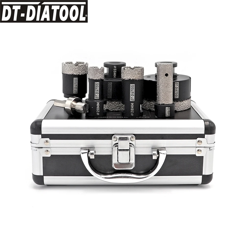 DT-DIATOOL-Diamond Drill Core Bits, Cutter Sets, M14 Connection, Ceramic Hole Saw, Finger Bits for Porcelain Tile, 1 Boxed dt diatool 6 50mm 8pcs box diamond drill core bits sets dry m14 hole saw chamferer reaming crowns porcelain tile granite ceramic