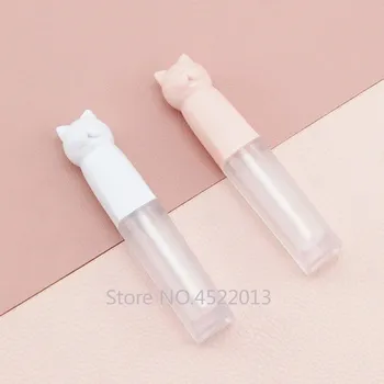 

10/30/50pcs Blue Pink Cat Long Portable Lip Gloss Bottle Empty Makeup DIY Lip Glaze Tube Cosmetics Refillable Container Homemade