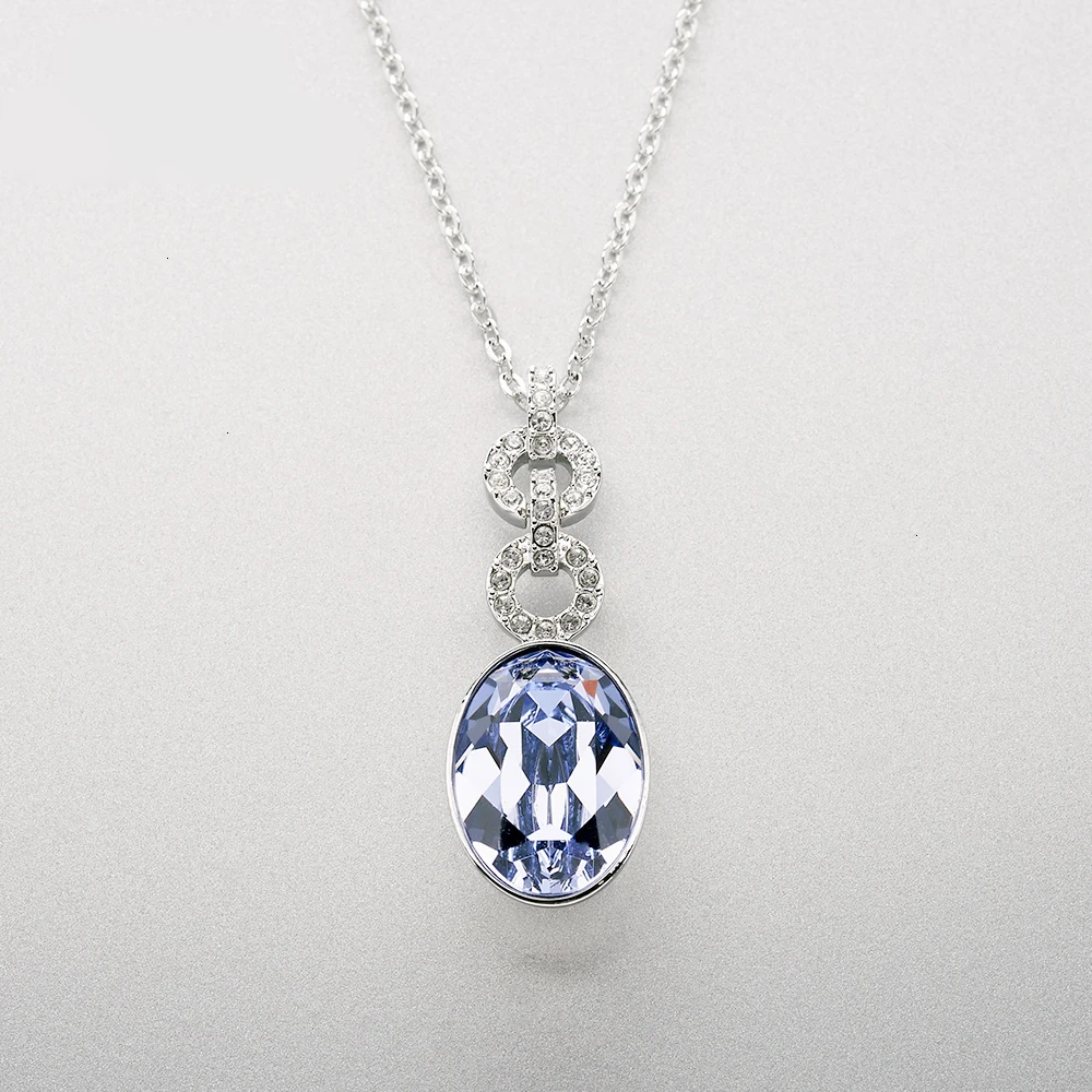 

High quality swa 1:1 lady chain and chain necklace and elegant purple pendant lavender necklace