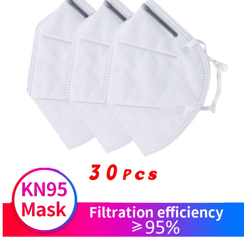 

30pcs Face Mask N95 5 Layers Protective 95% Filtration Reusable Breathing Face Mask Profession Masks as KN95 KF94