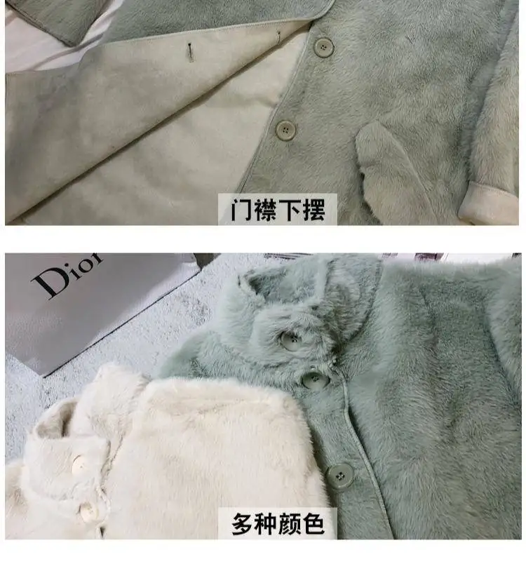 Heydress Зимняя Толстая однотонная женская меховая куртка Верхняя одежда для леди из искусственного кроличьего меха с поясом модные пальто женские теплые пальто