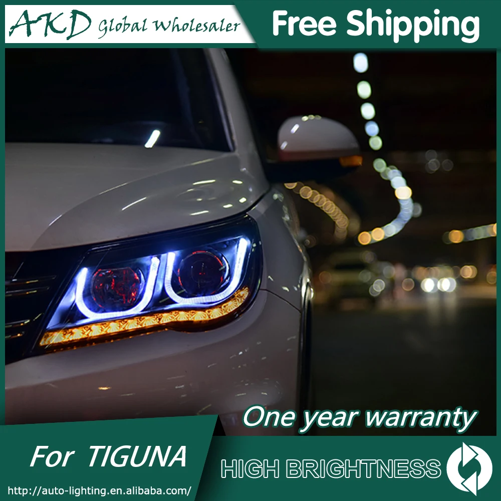 Фары для автомобиля VW Tiguan 2009-2012 DRL дневные ходовые огни головная лампа светодиодный Биксеноновая лампа Противотуманные фары тюнинг автомобильные аксессуары