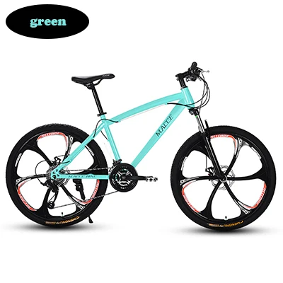 GREEN Горный велосипед MTB 21/24/27 Скорость двойной дисковый тормоз 26 дюймов и студенток одного колеса переменной Скорость велосипеда - Цвет: GREEN