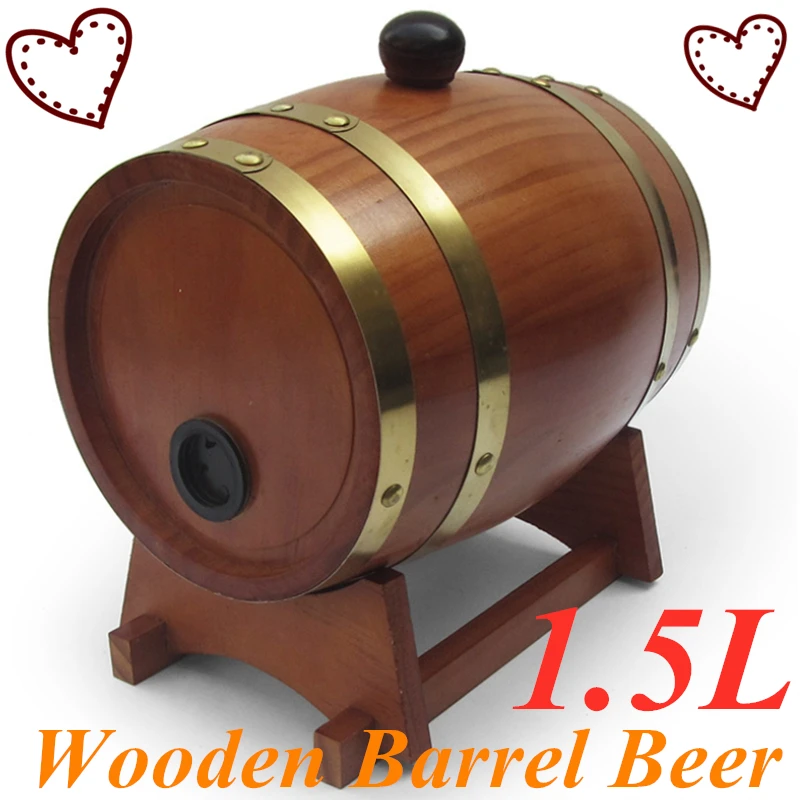 

1.5L Wooden Barrel Beer Brewing Barrel Whiskey Rum Wine Barrel Decoration Barrel Barrel Hotel Restaurant Display Barrel