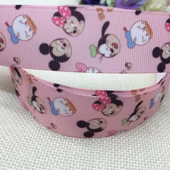 

NEW 25mm cartoon rib ribbon , free shipping, red mickey Minnie mouse, gift packaging decoration products 7639